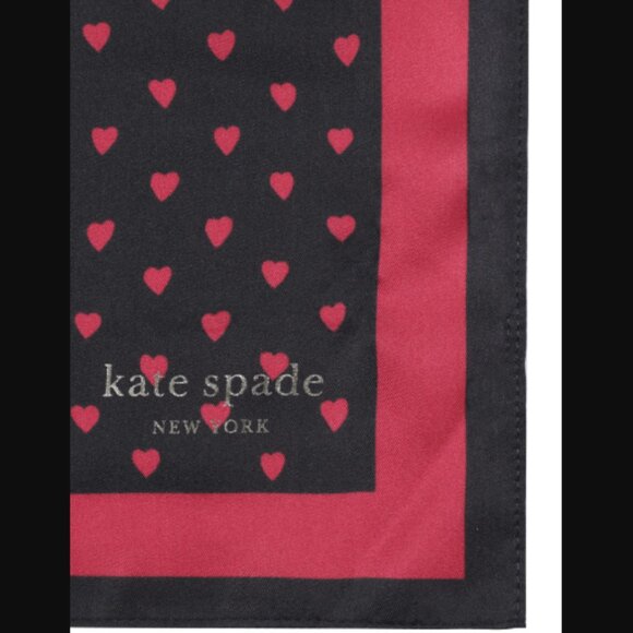SOLD OUT NWT KATE SPADE Mini Hearts Silk Scarf Bandana Size O/S - Picture 4 of 7